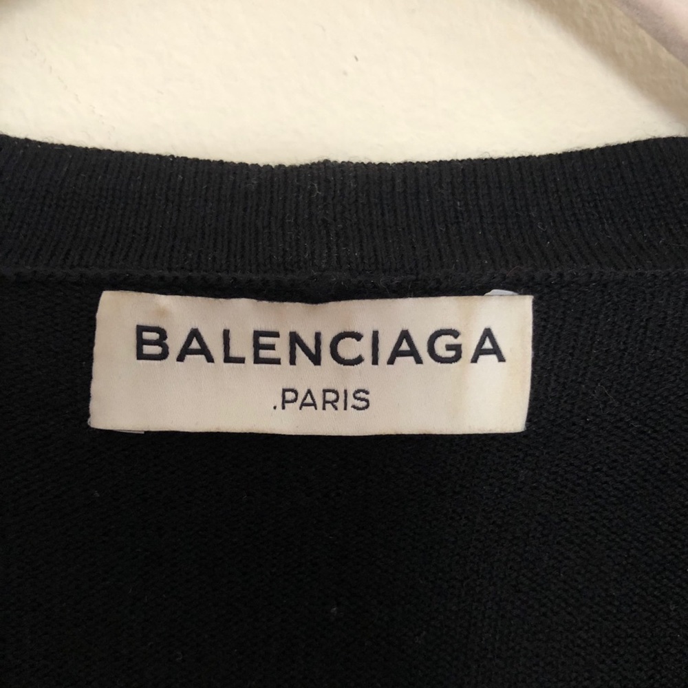 Balenciaga Staple Cardigan 100% Virgin Wool Black - Picture 3 of 5